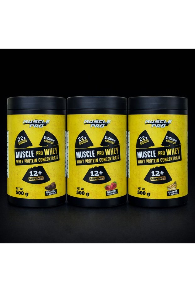 Whey Protein 500 g | 22 g Protein | 3000 Mg Creatine | Chocolate / Strawberry / Banana