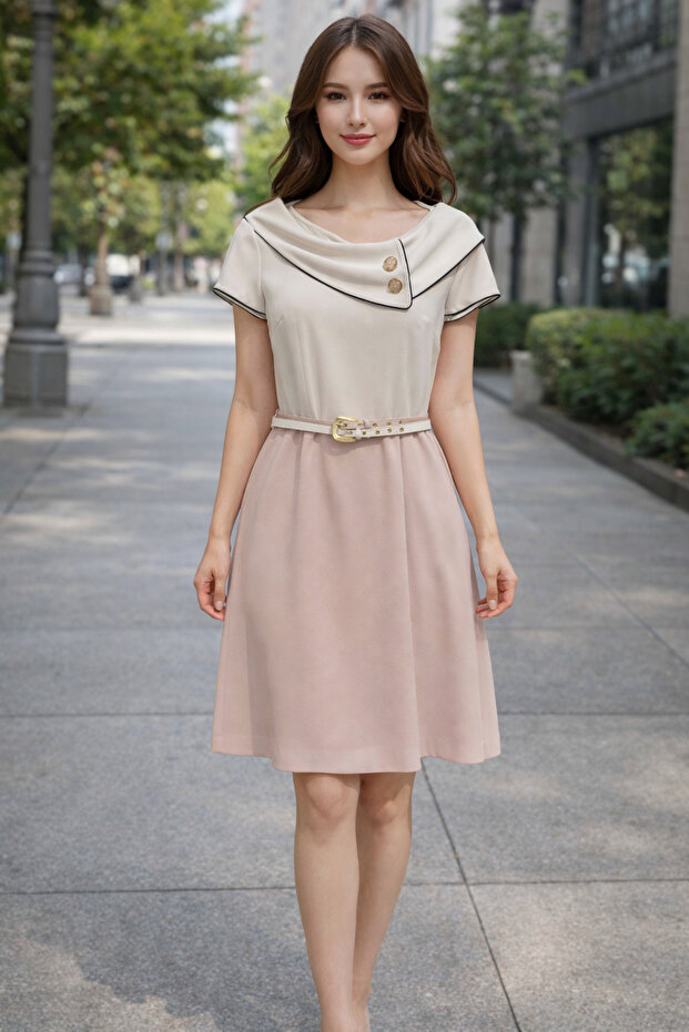 Rochie mini cu guler - 1