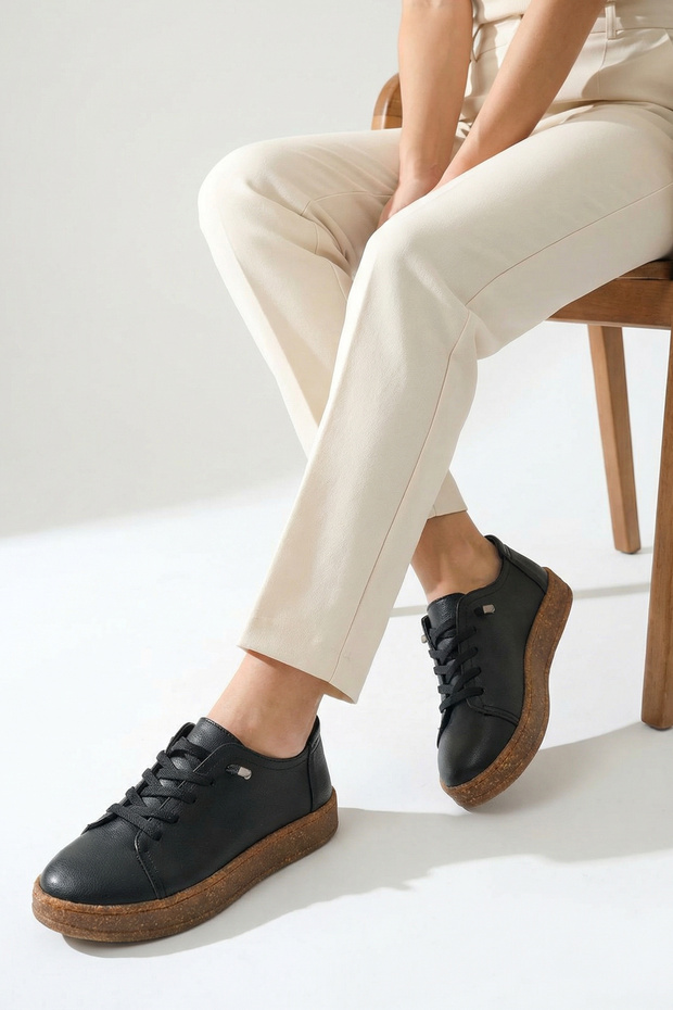 Women's Loafer Daily Comfort Shoes Casual Moccasin Naomi Black Skin