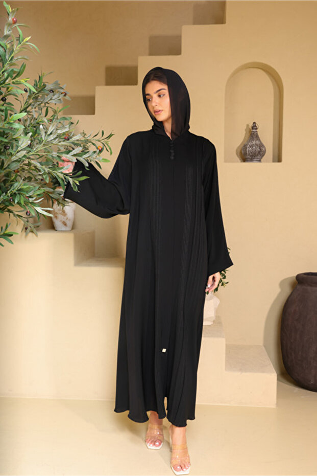 Eclipse Pleated-Front Abaya