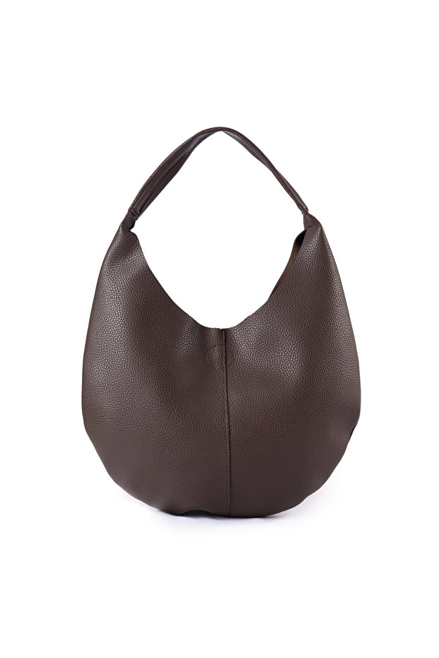 Rosella Suede Leather Women's Shoulder Bag with Double-Sided Makeup Bag Brown