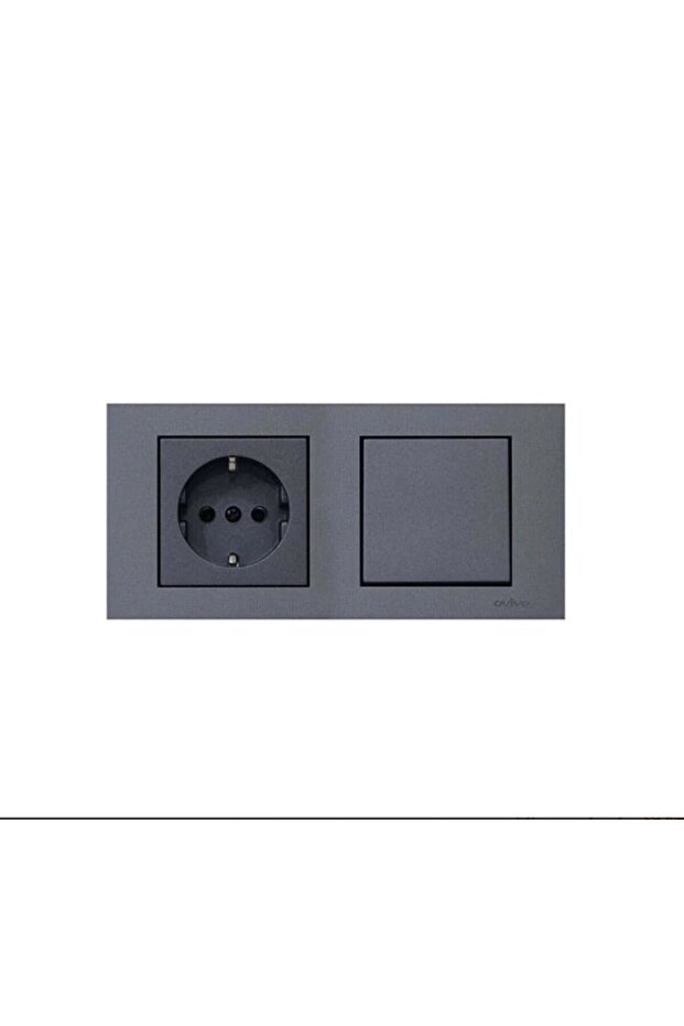 Ovivo Smoke-Proof Earthed Socket + Switch + 2-Piece Frame