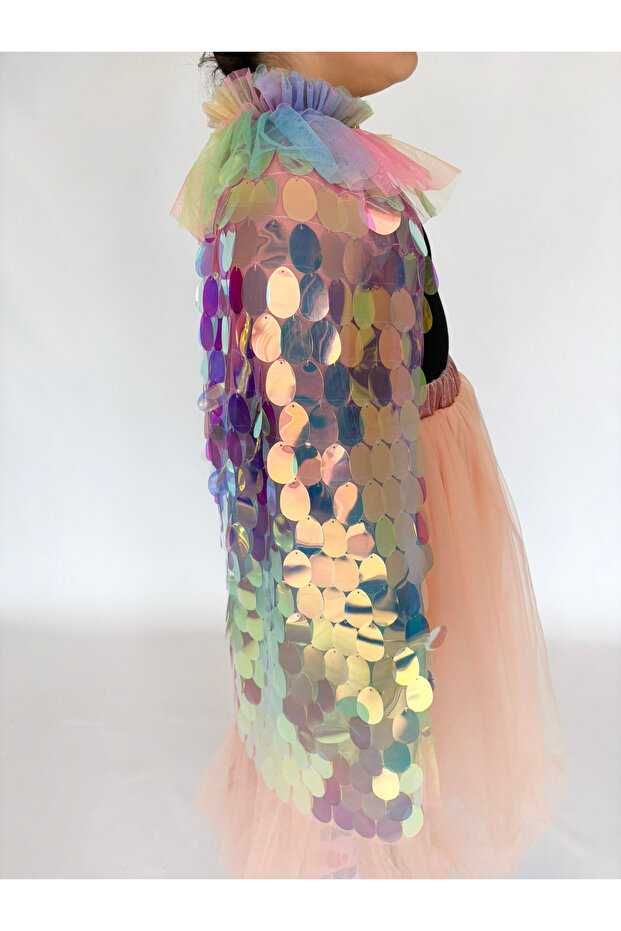 Pullu Payetli Çocuk Pelerini - 5