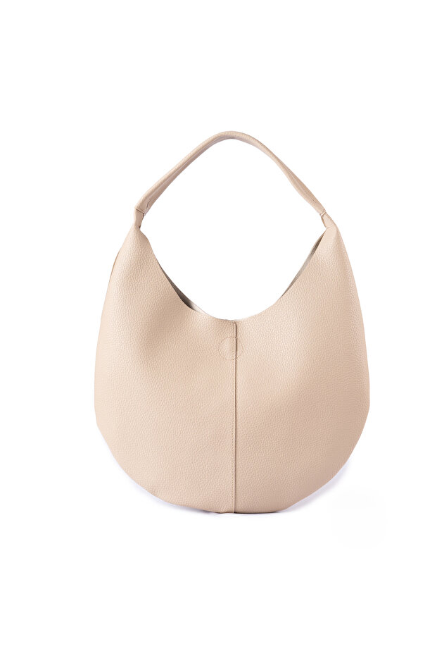 Rosella Suede Leather Women's Shoulder Bag with Double-Sided Makeup Bag Mink