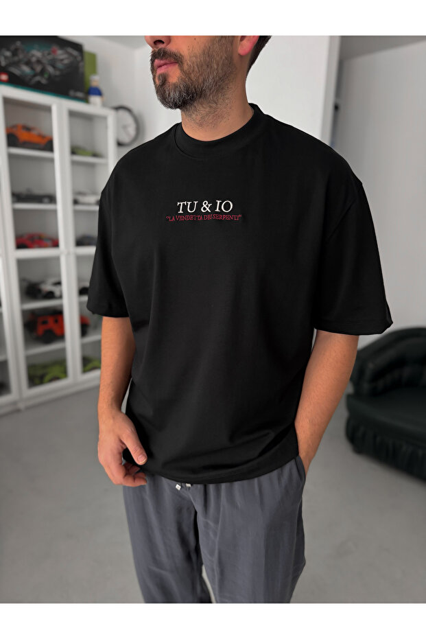 Siyah Snake Baskılı T-Shirt TW-1042 - 6