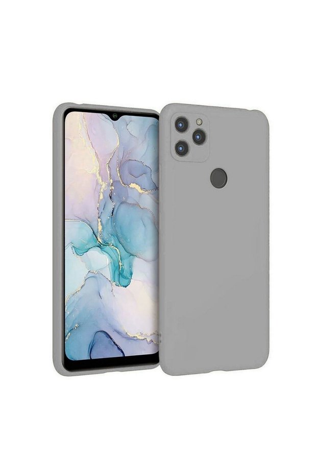 General Mobile Gm22 Compatible Silicone Case - Pastel Color Tone Flexible Cover with Camera Protection - Gray