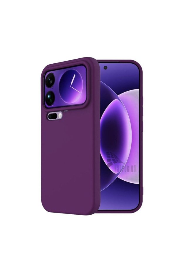 Xiaomi 17 Pro Max Compatible Silicone Case - Flexible Cover with Pastel Color Tone Camera Protection - Purple