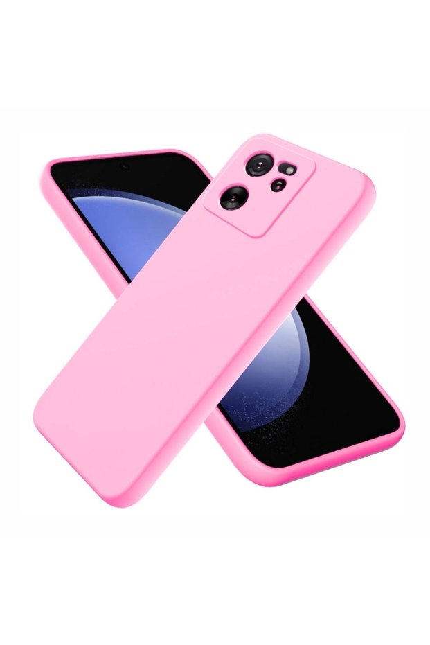 Mi 13t Pro Compatible Silicone Case - Pastel Color Tone Flexible Cover with Camera Protection - Pink