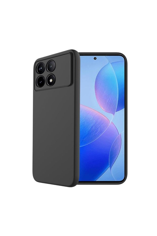 Poco F6 Pro Compatible Silicone Case - Pastel Color Tone Flexible Cover with Camera Protection - Black