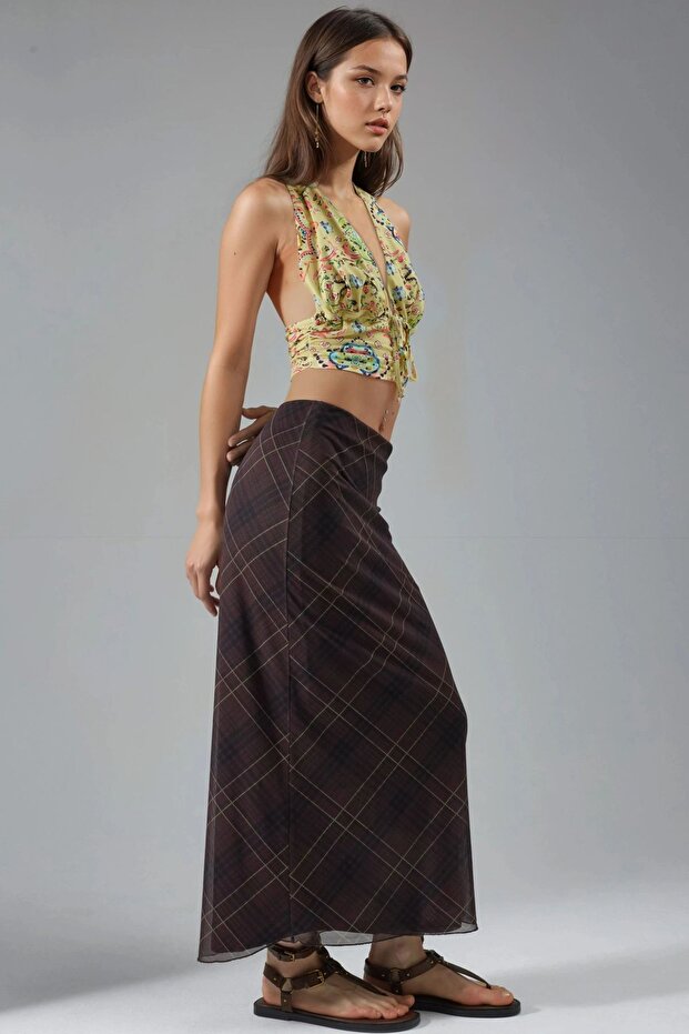 BUSEM Mid Waist Patterned Maxi Skirt - 2