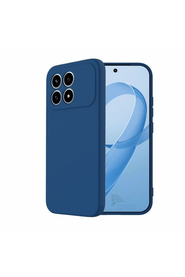 Redmi K90 Compatible Silicone Case - Flexible Cover with Camera Protection in Pastel Color Tone - Navy Blue