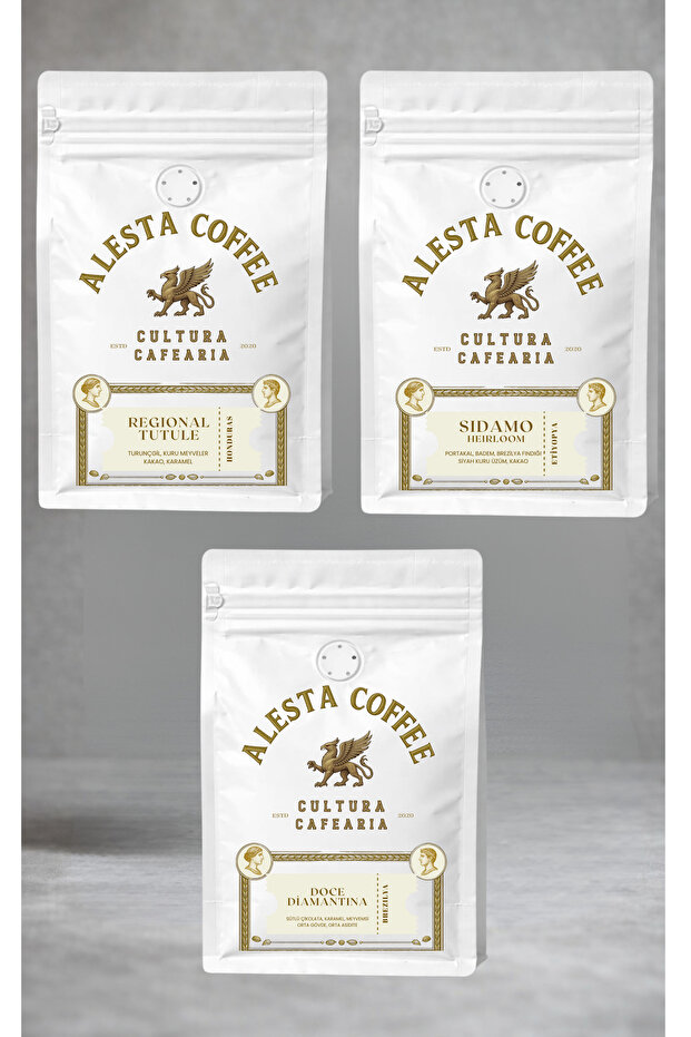 3-Pack Ground Filter Coffee Tasting Set 3X200G | Ethiopia Sidamo + Honduras Tutule + Brazil