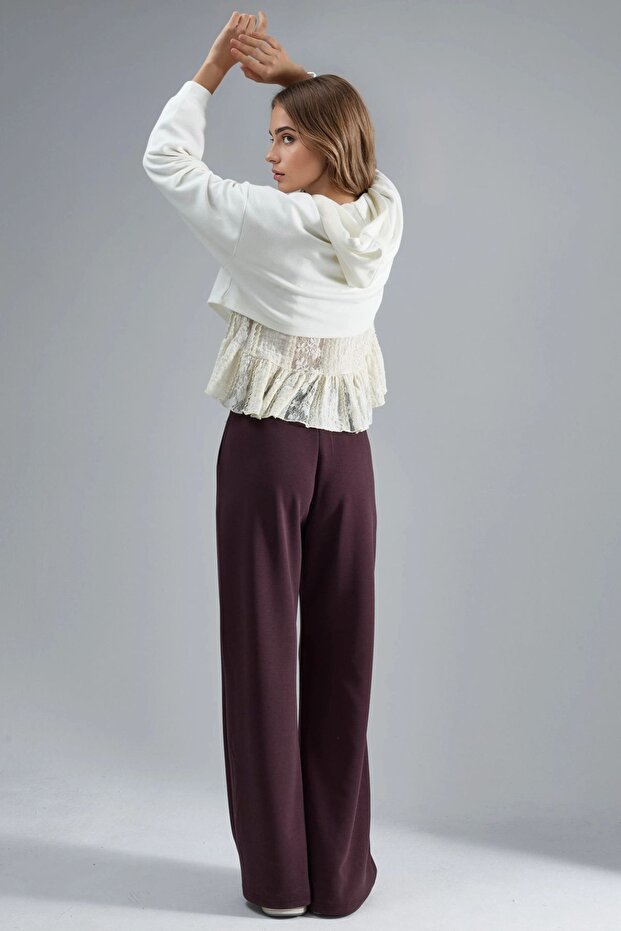 BUSEM Orta Bel Geniş Paça Modal Pantolon - 6