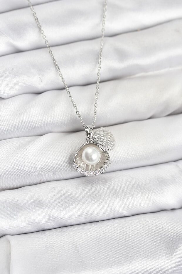 Epilons 316L Steel Chain Silver Color Pearl Sea Shell Model Zircon ...