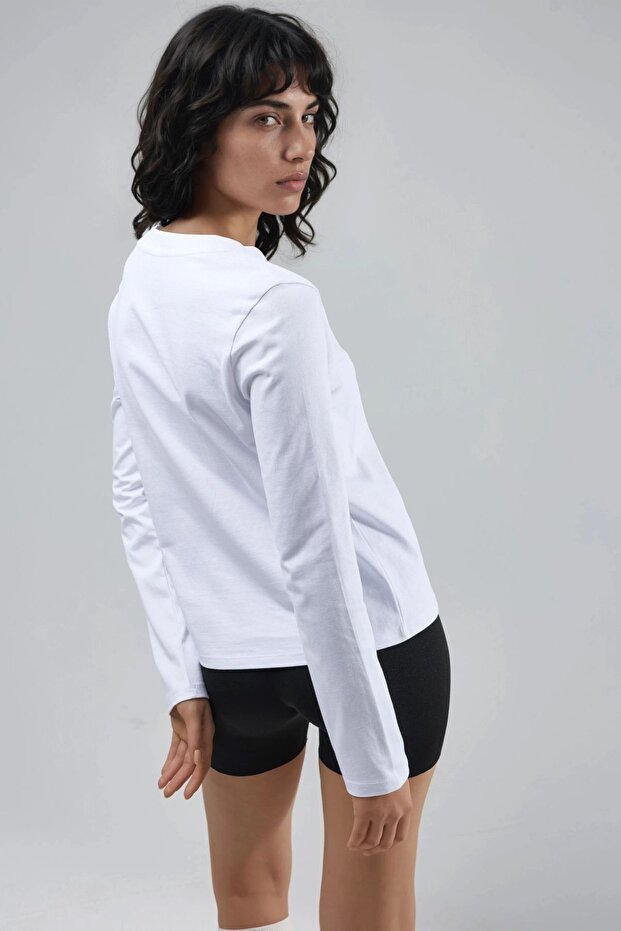 BUSEM Uzun Kollu Bisiklet Yaka Basic Bluz - 2