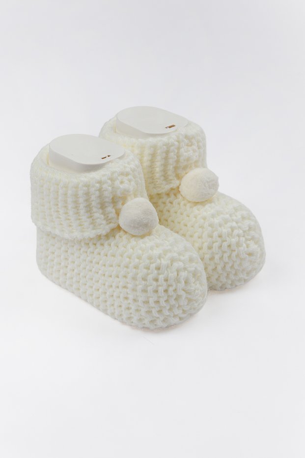 Baby Booties Knitwear 0/6 Months with Pompom