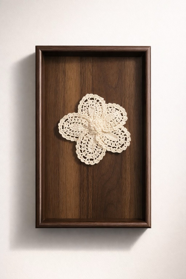 Dantel Çiçek Broş - 2