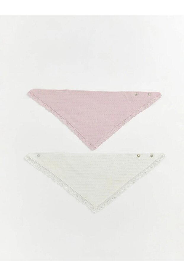 Textured Baby Girl Bib Set of 2 (S6)