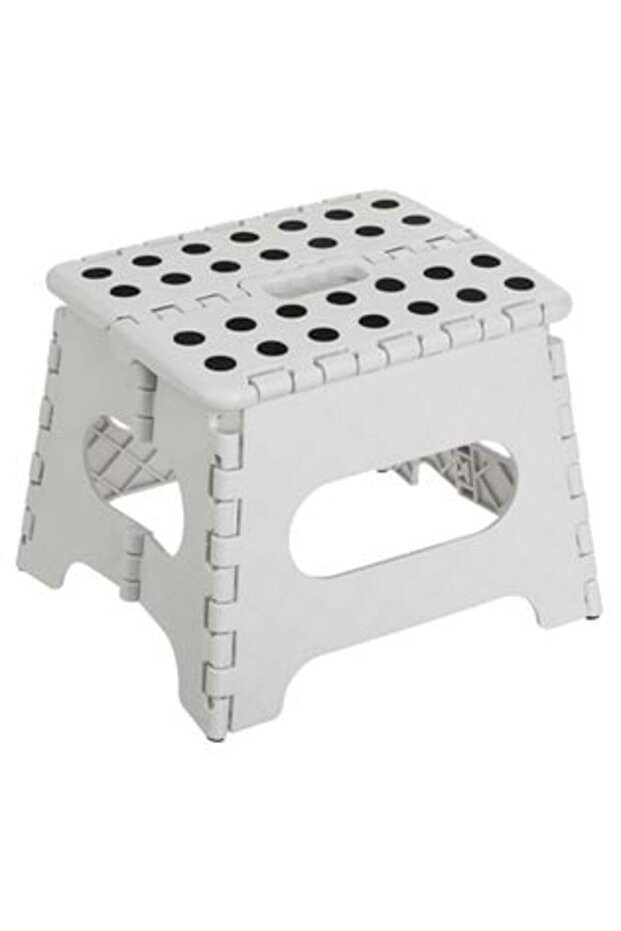 Folding Plastic Stool Light Gray - 1