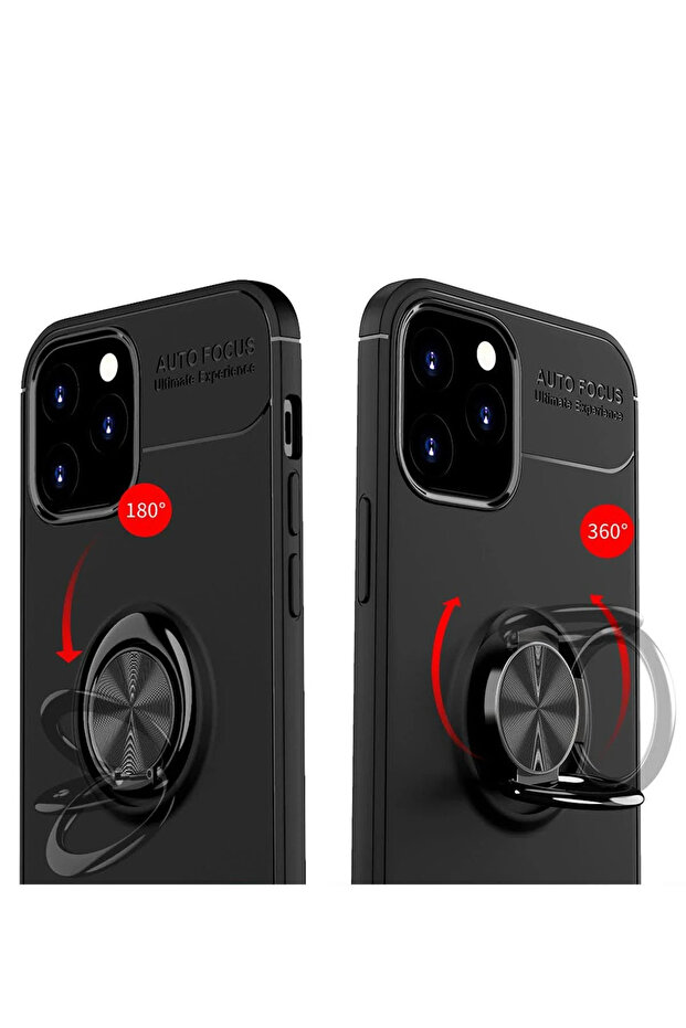 نيو فيس حافظة آيفون 12 مع حلقة سيليكون - أحمر - 1