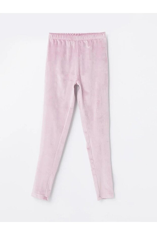 Lilac Elastic Waist Basic Girls' Velvet Tights (W4)