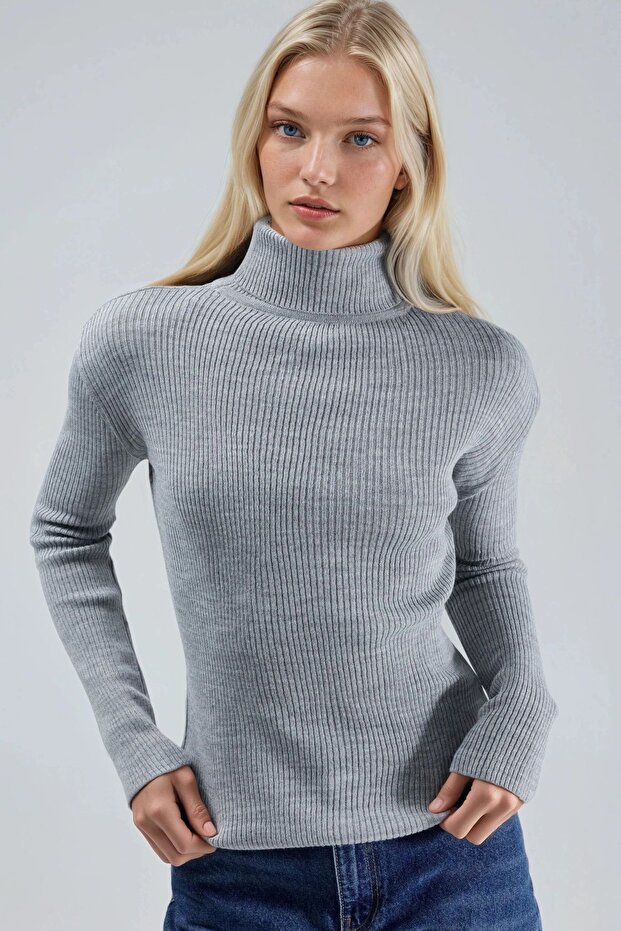 سترة MY FASHION ذات ياقة عالية ونسيج محبب