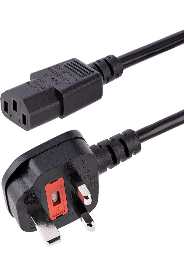 كابل طاقة كمبيوتر بريطاني 1.5 متر BS1363 إلى C13 18AWG 10A 250V أسود