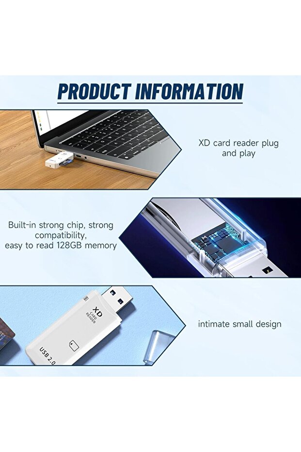 قارئ بطاقات الذاكرة X spring xD، قارئ بطاقات USB صغير الحجم لبطاقات الصور xD، نقل بيانات سريع - 4