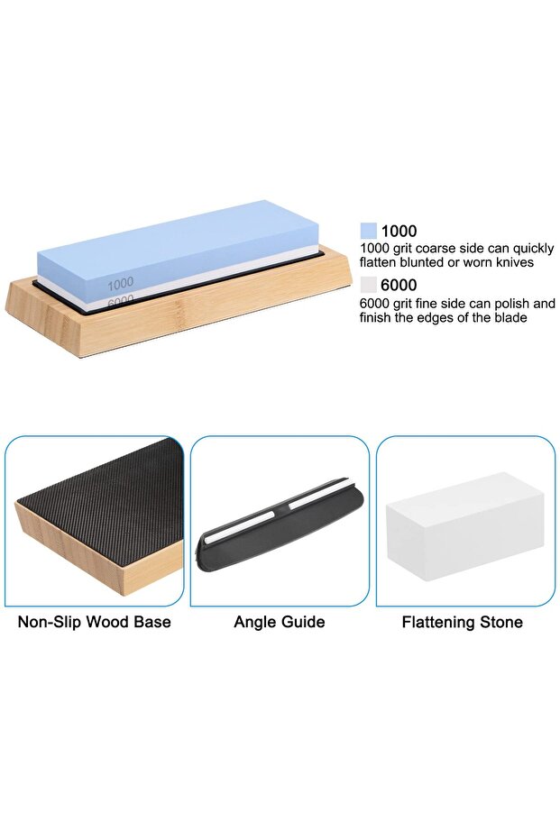 حجر شحذ سكاكين مزدوج الجوانب رقم 1000/6000 - 3