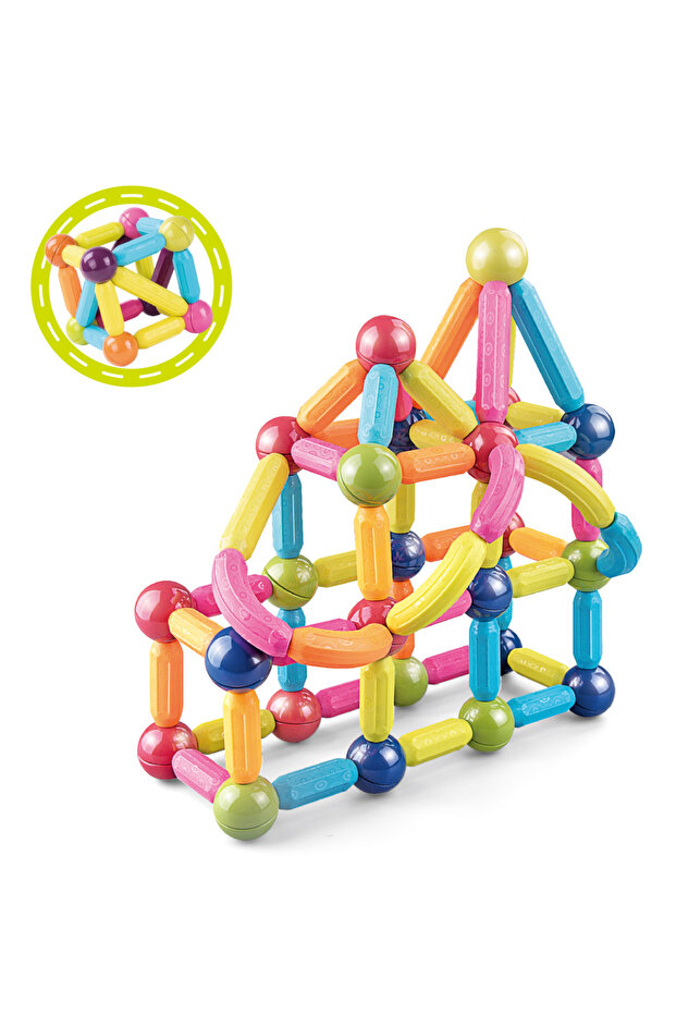 Set de constructie magnetic - Forme 3D (84 piese) - 3