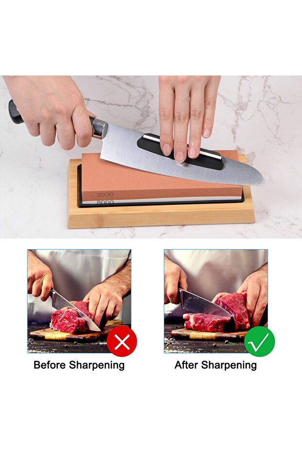 حجر شحذ سكاكين مزدوج الجوانب رقم 1000/6000 - 6