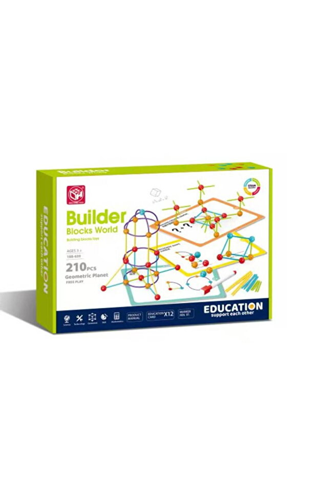 Set de constructie STEAM - Forme 3D (210 piese) - 1