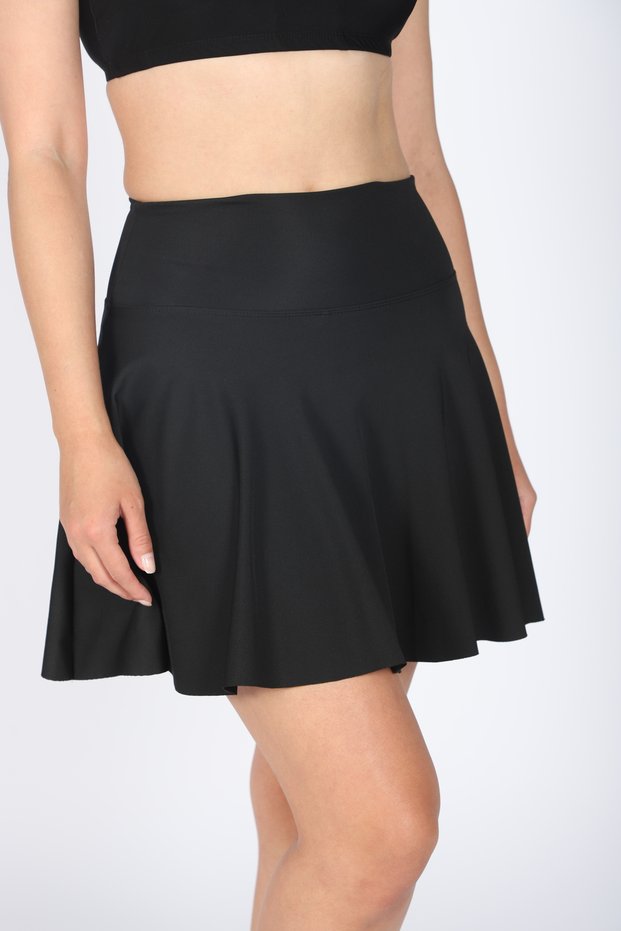 Black High Waist Skirt with Shorts Beach & Sports Sea Skirt