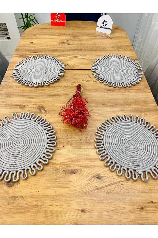 Wicker Jute Presentation Plate Mat Supla American Serving Tray and Basket 5 Pieces