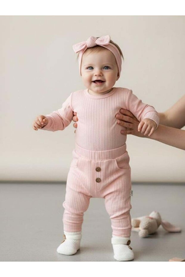 Baby Buttoned Pocketed Cotton Sweatpants