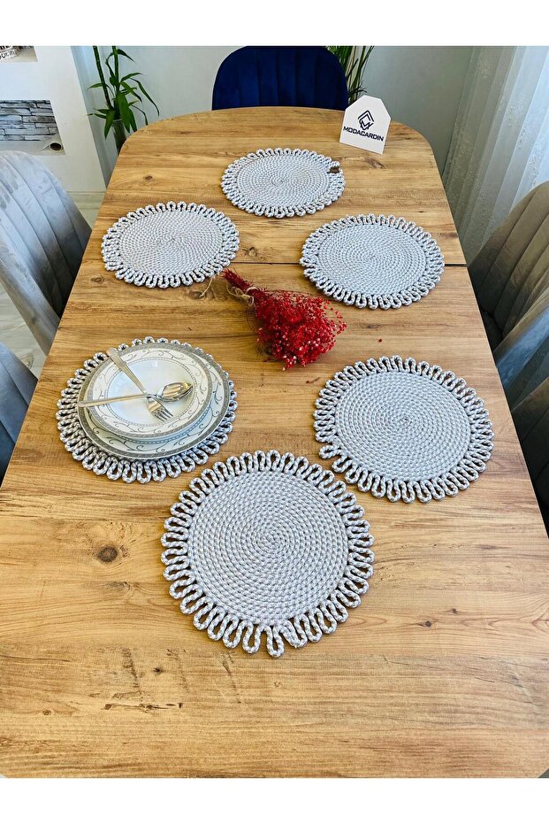 Wicker Jute Presentation Plate Mat Supla American Service Set 6 Pieces