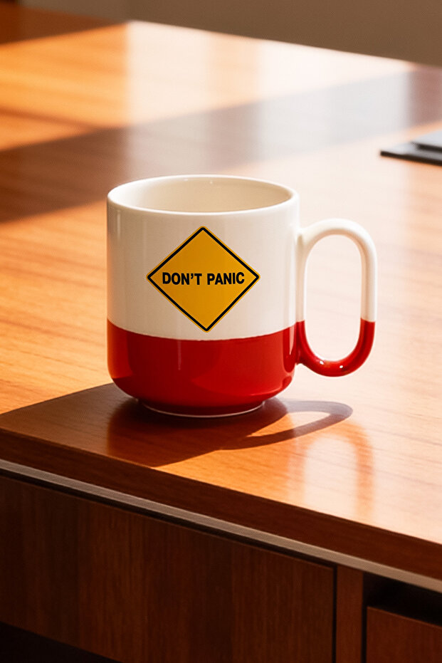 كوب دونت بانيك مصمم من السيراميك ومطبوع عليه تصميم احترافي سعة 330 مل - 2