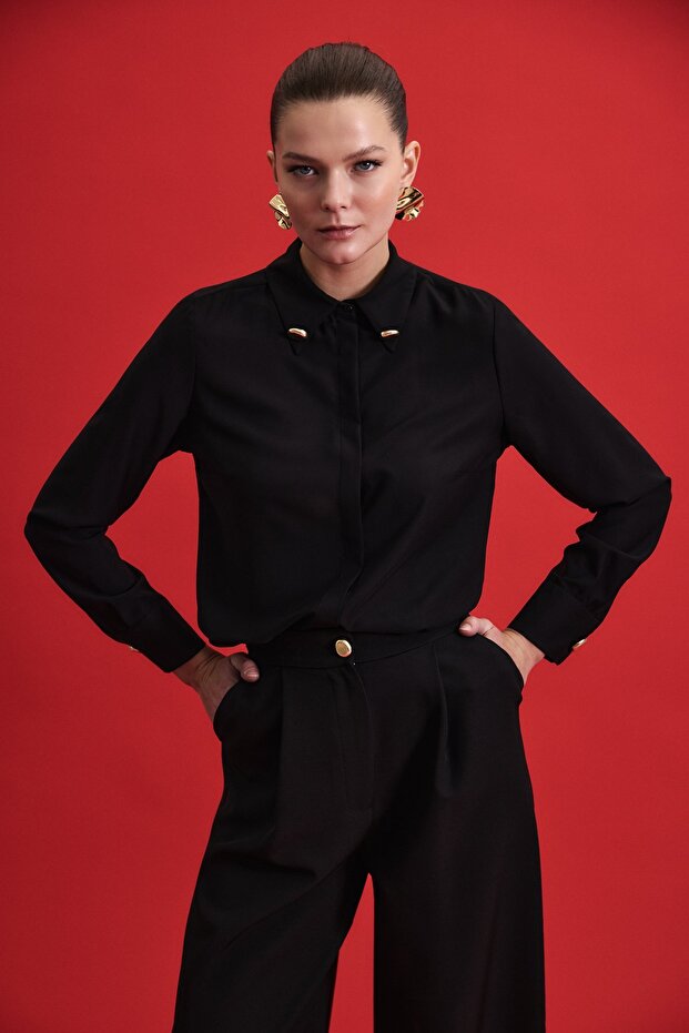 Lucy Gömlek - Siyah - 5