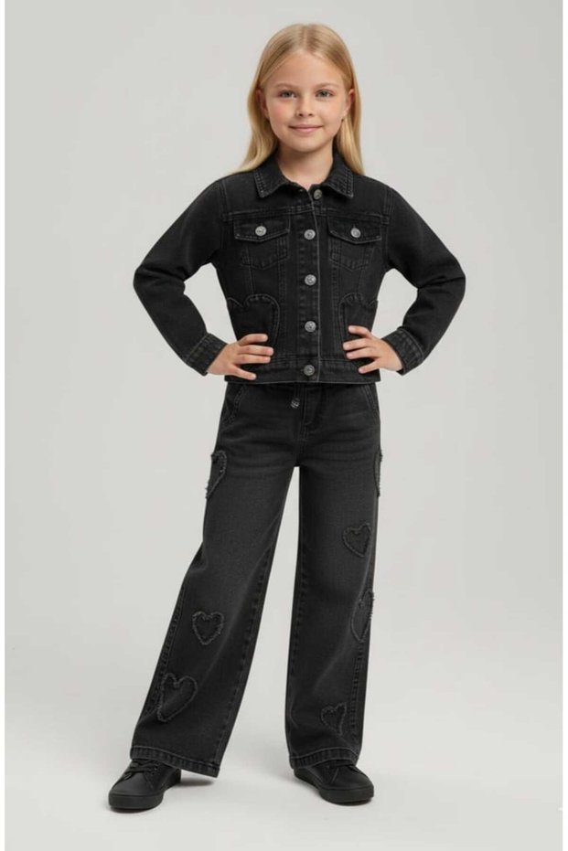 Dmb Girls Heart Pocket Denim Jacket 26Ydmb-9797