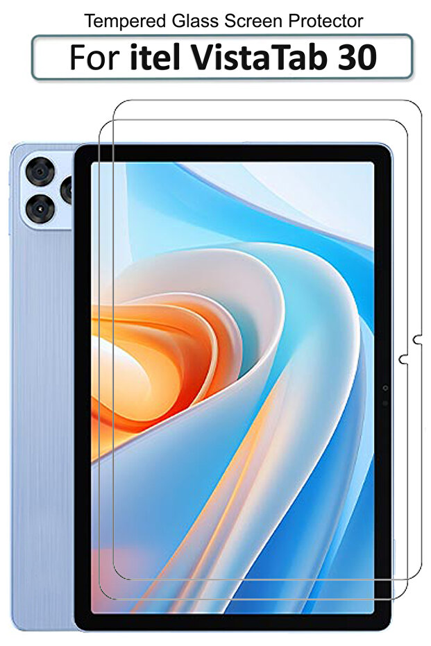 عبوة من قطعتين لجهاز itel VistaTab 30 - 11 بوصة - واقي شاشة زجاجي مقوى ممتاز