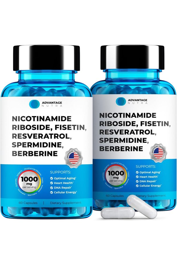 AdvantageNutra Liposomal Nicotinamide Riboside NR Supplement Resveratrol NAD: Nicotinamide 500mg w/F