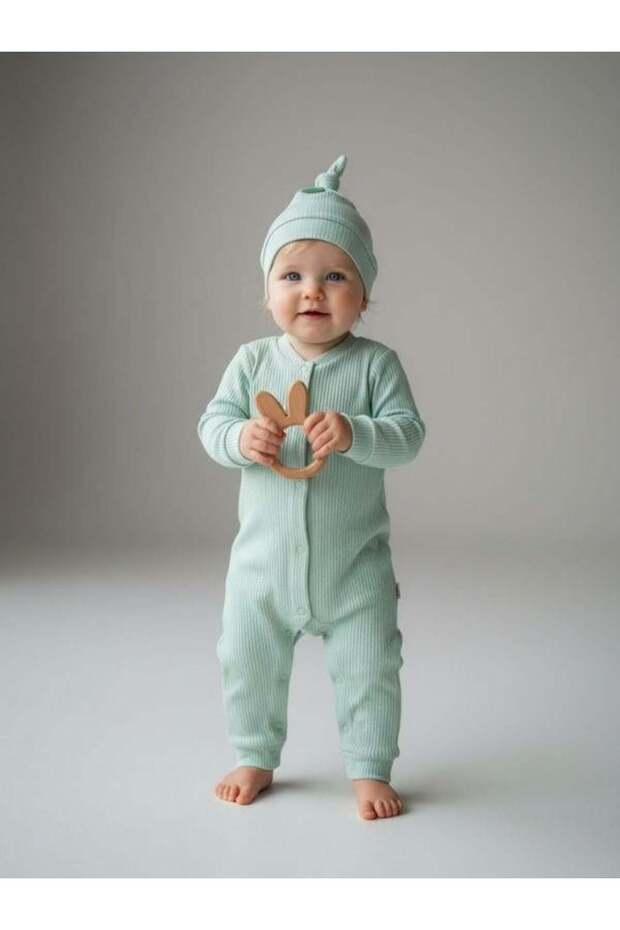 Baby Cotton Ribbed Hat Romper