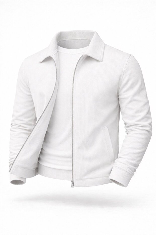 سترة موسمية أساسية ذات خطوط مخططة ذاتياً - 1