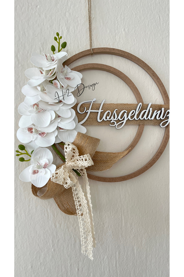 Orkide ahşap kapı süsü - 2