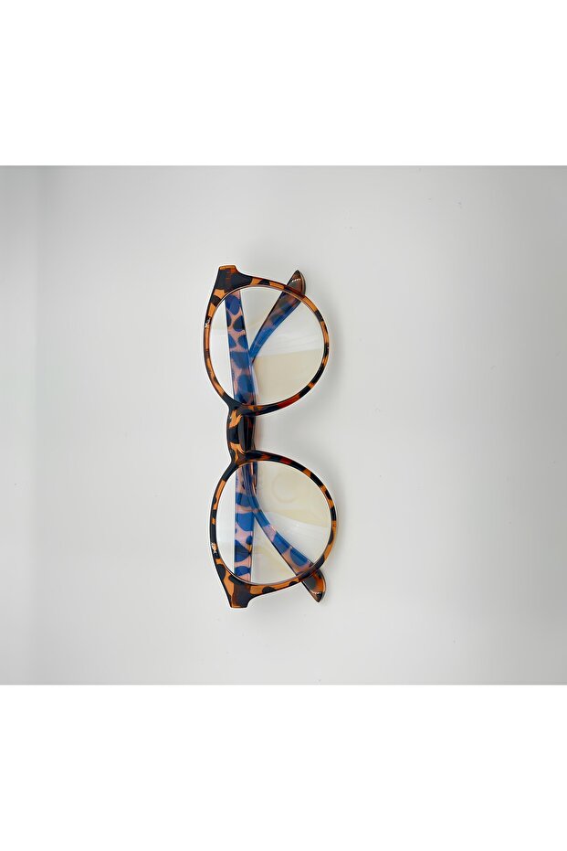 Emma Leopard Print Round Unisex Blue Light Protection Glasses | 50 Subfolders