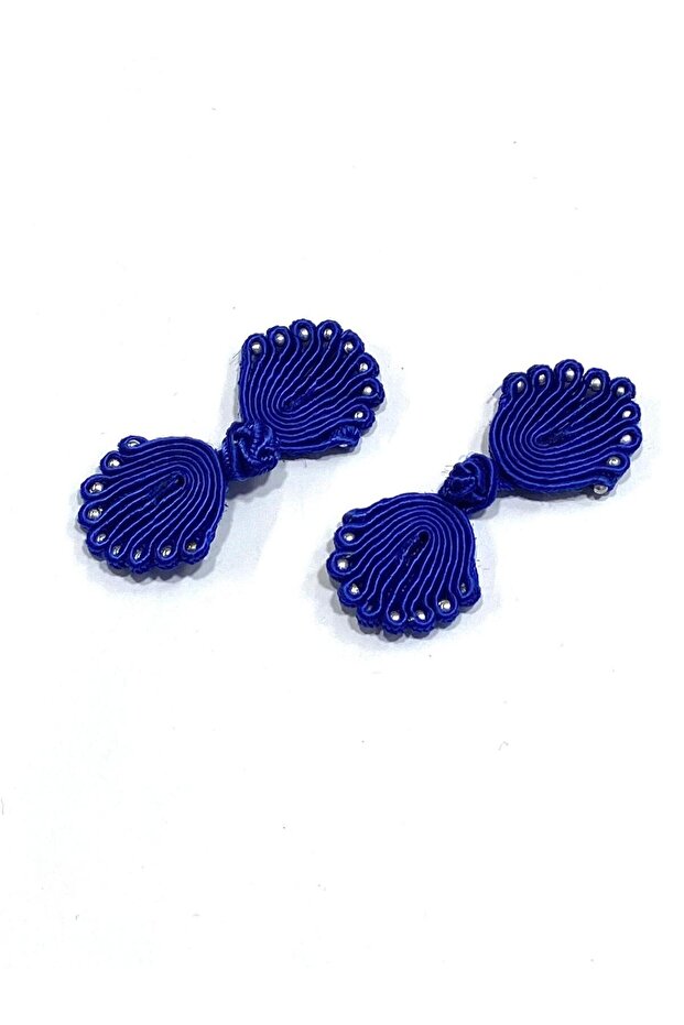 Japanese Knitted Button – Medium Size | Cobalt Blue | Set of 2