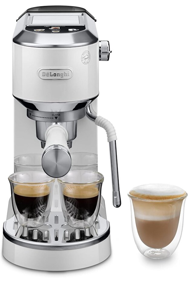 Dedica Duo EC890.WI, Barista Coffee Machine with Pump, Espresso and Cold Brew, Manual Coff