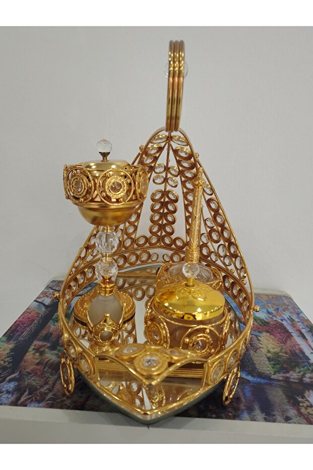 طقم مبخرة مذهب فاخر