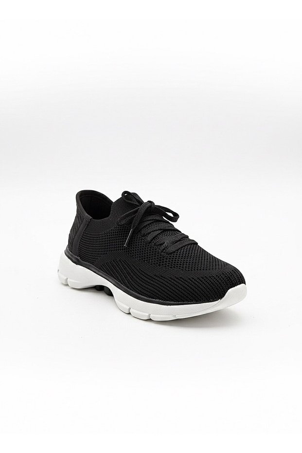 Lace-Up Knitwear Thick Sole Women's Sneaker Shoes B042