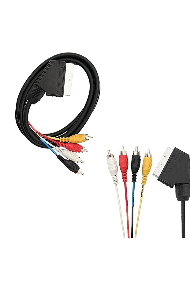 Scart 4 Rca 1.2 Meter 8 Mm Cable